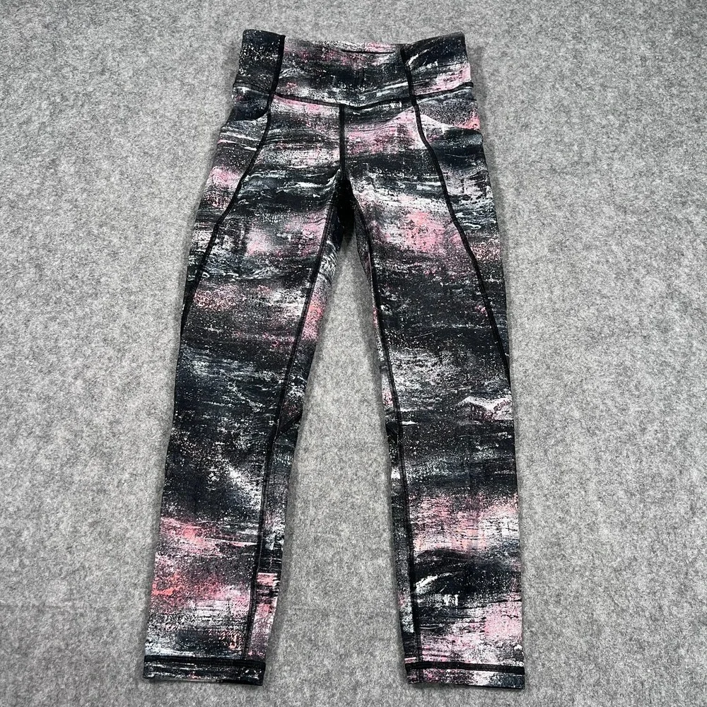 Lululemon‎ Athletica Azurite Poppy Coral Time To Sweat Crop Women's Size 4